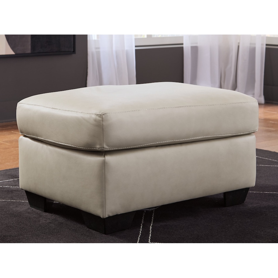 santorine bone leather ottoman   