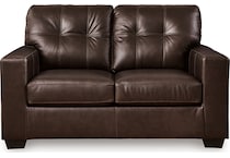 santorine dark brown leather loveseat   