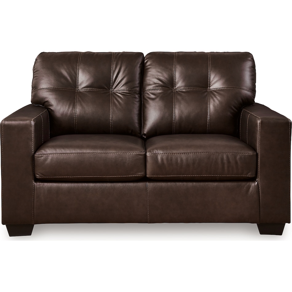 santorine dark brown leather loveseat   