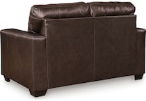 santorine dark brown leather loveseat   