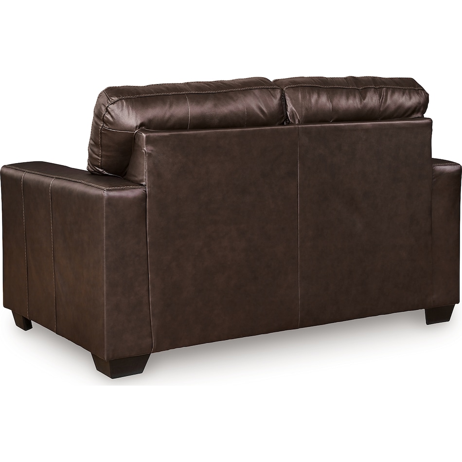 santorine dark brown leather loveseat   