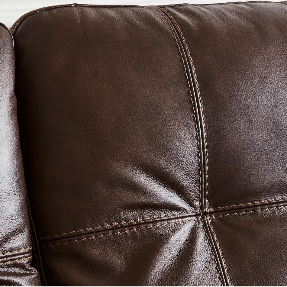 santorine dark brown leather loveseat   