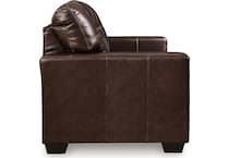 santorine dark brown leather loveseat   