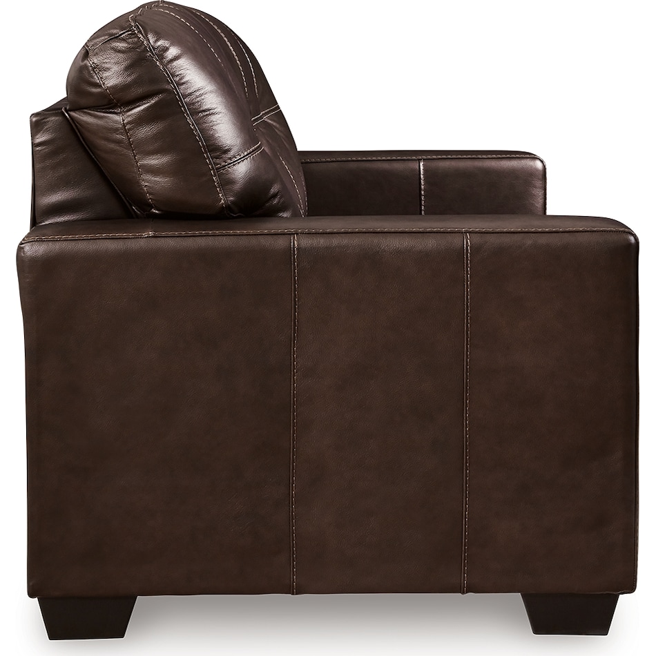 santorine dark brown leather loveseat   