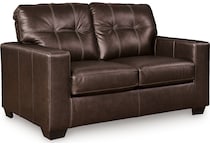 santorine dark brown leather loveseat   