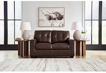 santorine dark brown leather loveseat   