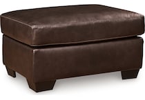 santorine dark brown leather ottoman   