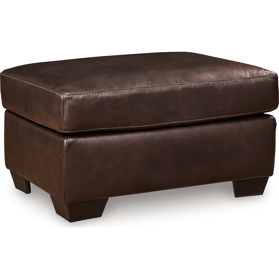 santorine dark brown leather ottoman   