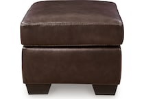 santorine dark brown leather ottoman   