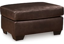 santorine dark brown leather ottoman   