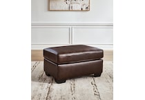 santorine dark brown leather ottoman   