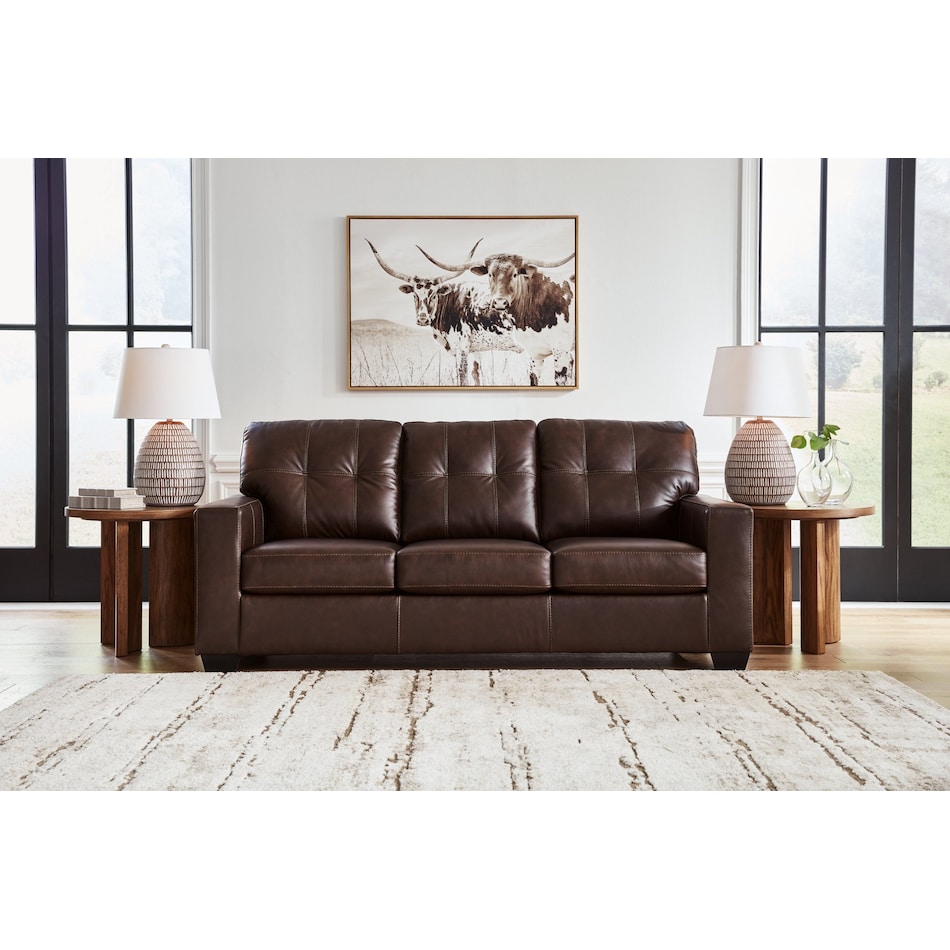 santorine dark brown leather sofa   