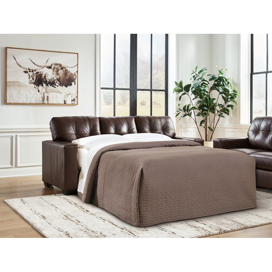 santorine dark brown leather sofa   