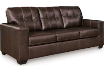 santorine dark brown leather sofa   