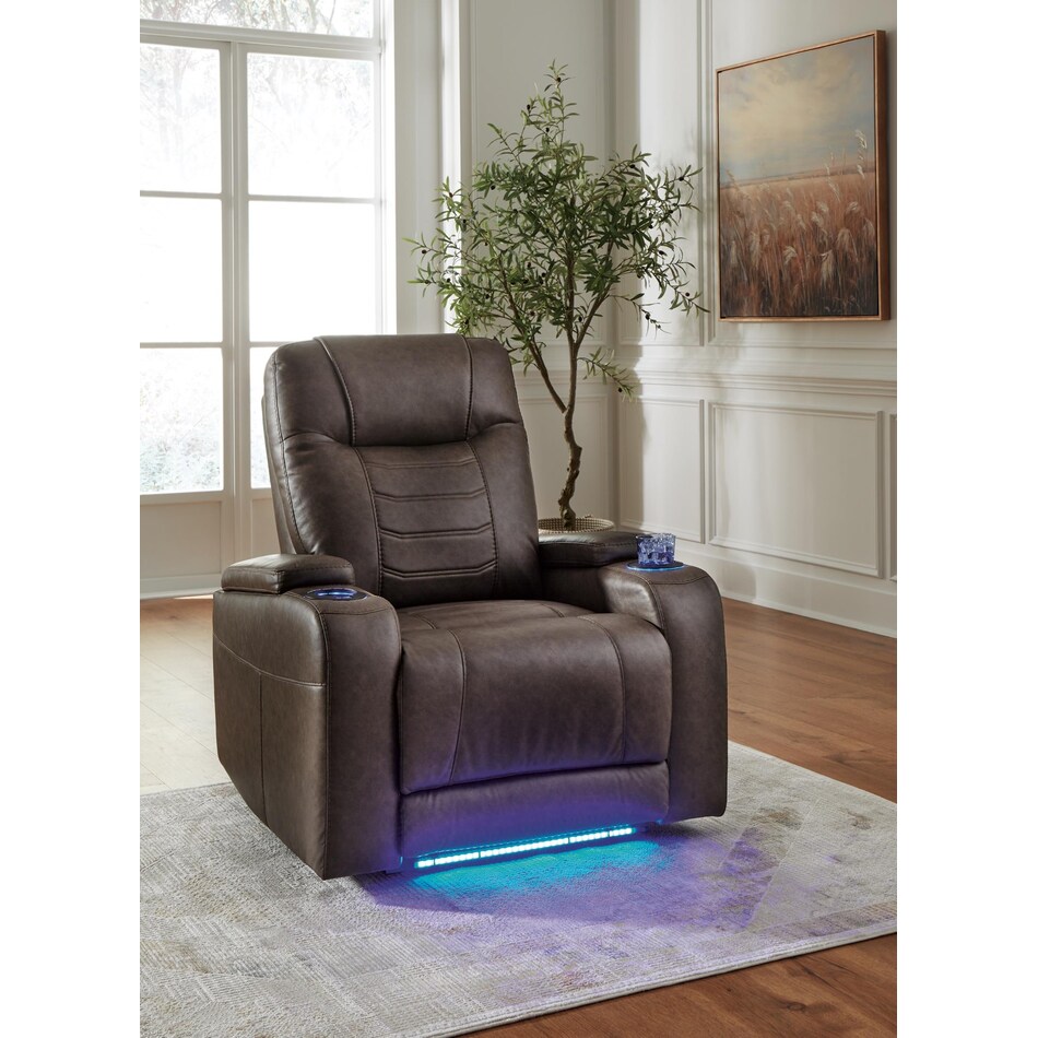 schooner rocks brown power wall recliner   