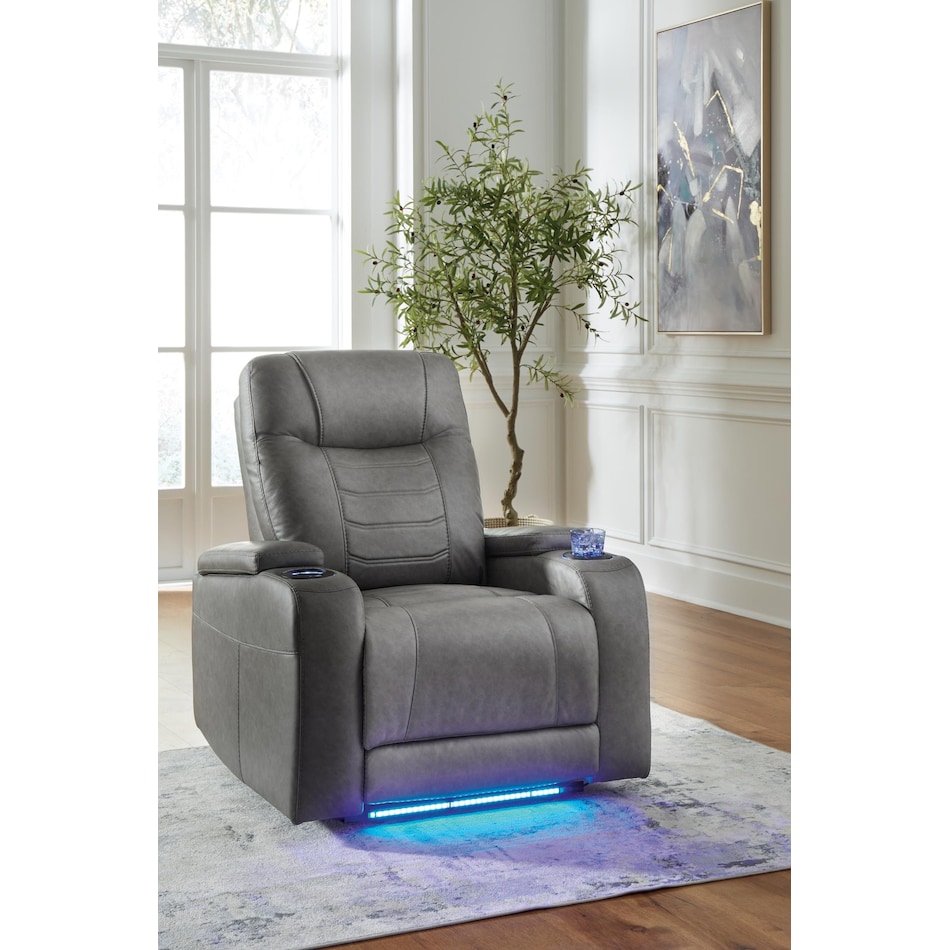 schooner rocks grey power wall recliner   