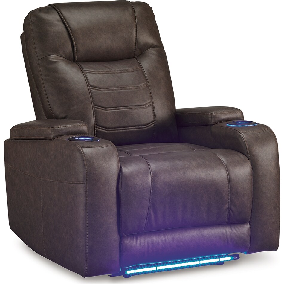 schooner rocks umber power wall recliner   