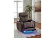 schooner rocks umber power wall recliner   