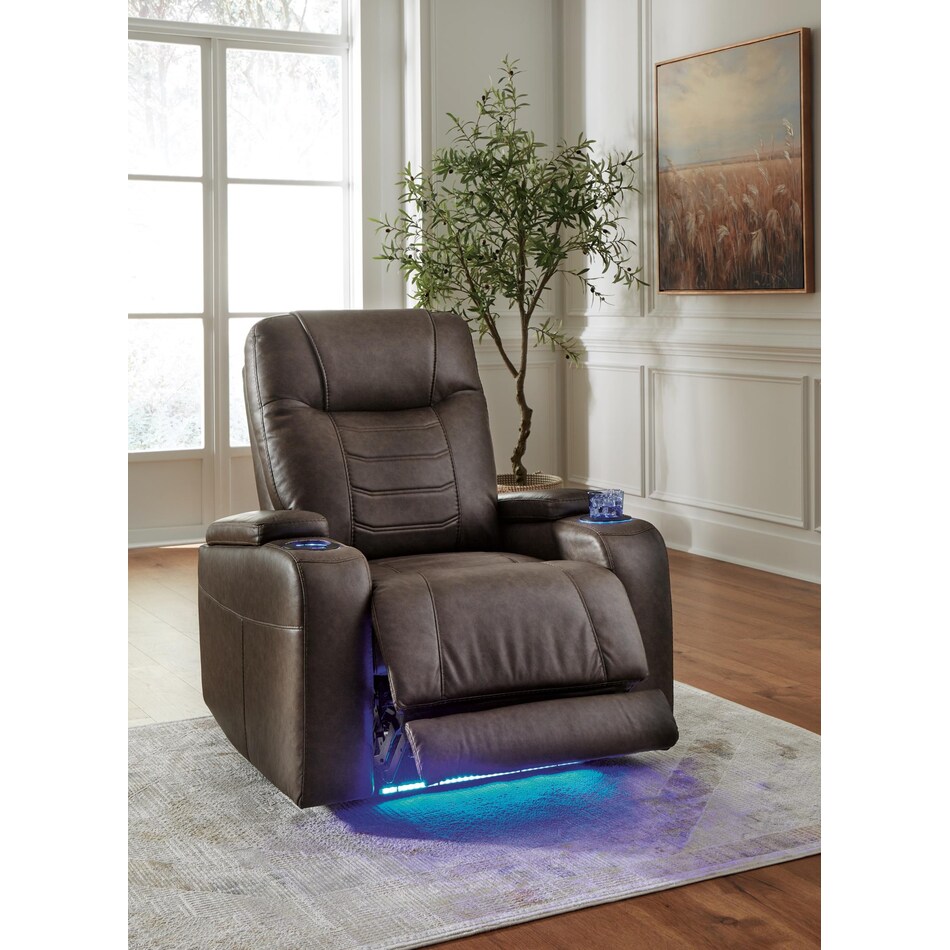 schooner rocks umber power wall recliner   