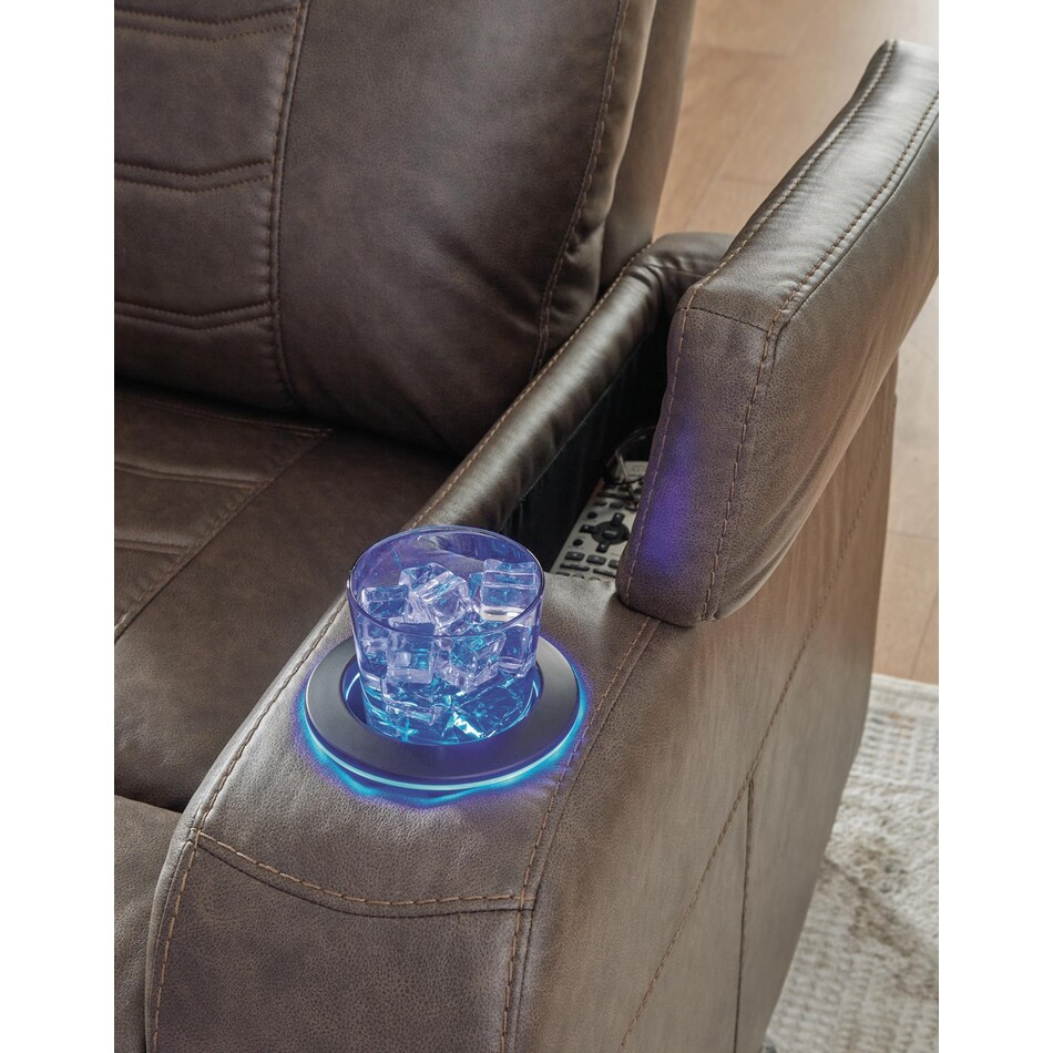 schooner rocks umber power wall recliner   