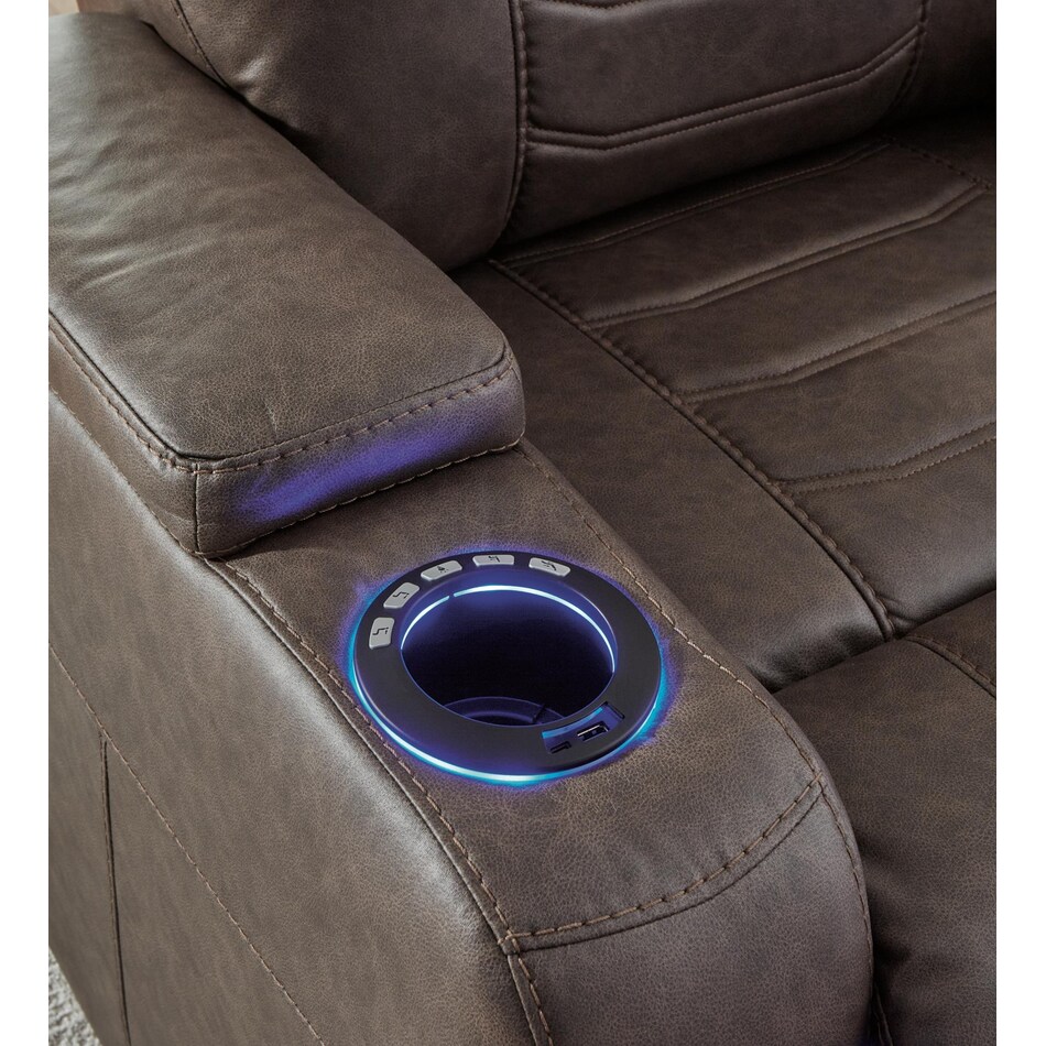 schooner rocks umber power wall recliner   