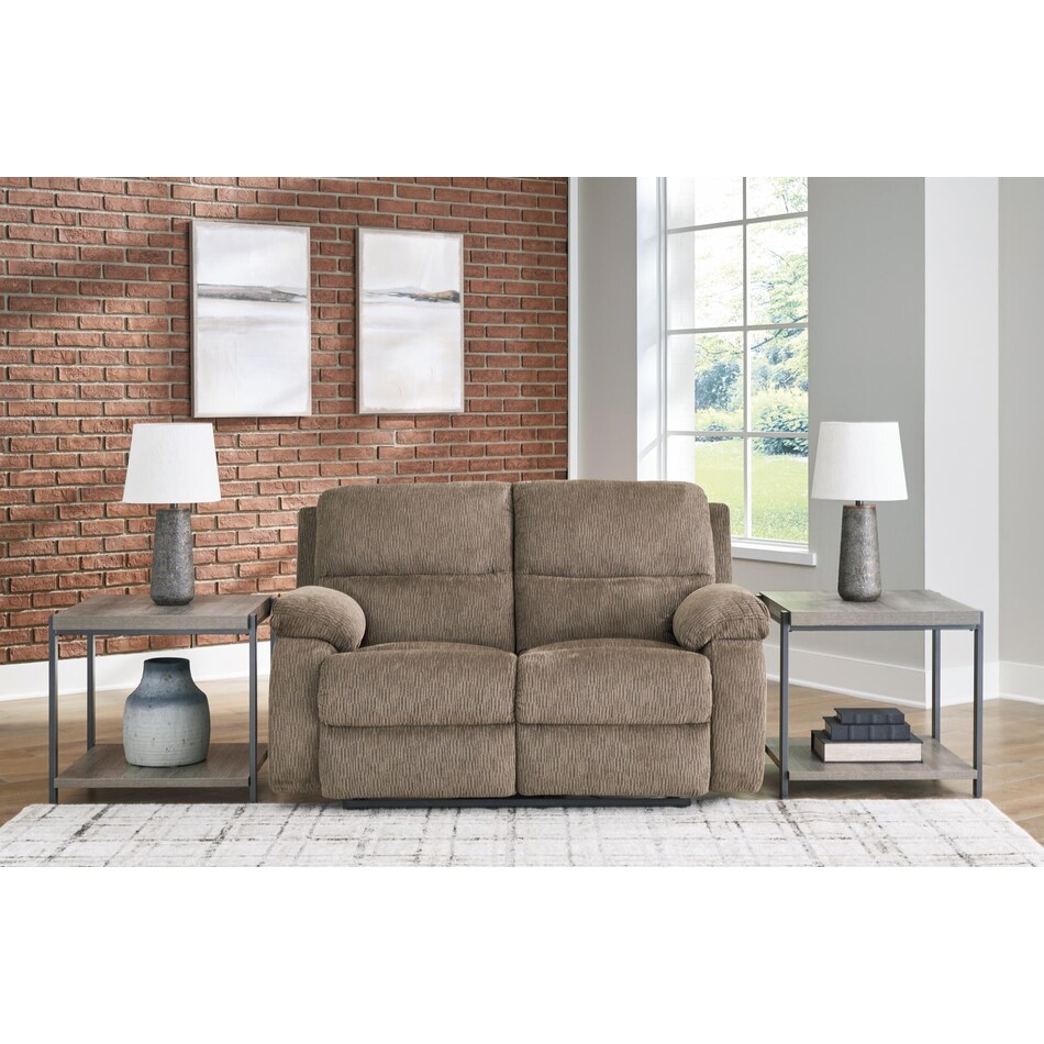 scranto brown reclining loveseat   