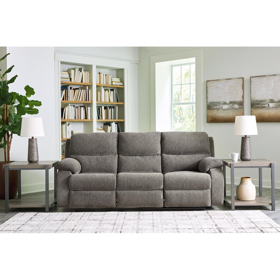 scranto grey reclining sofa   