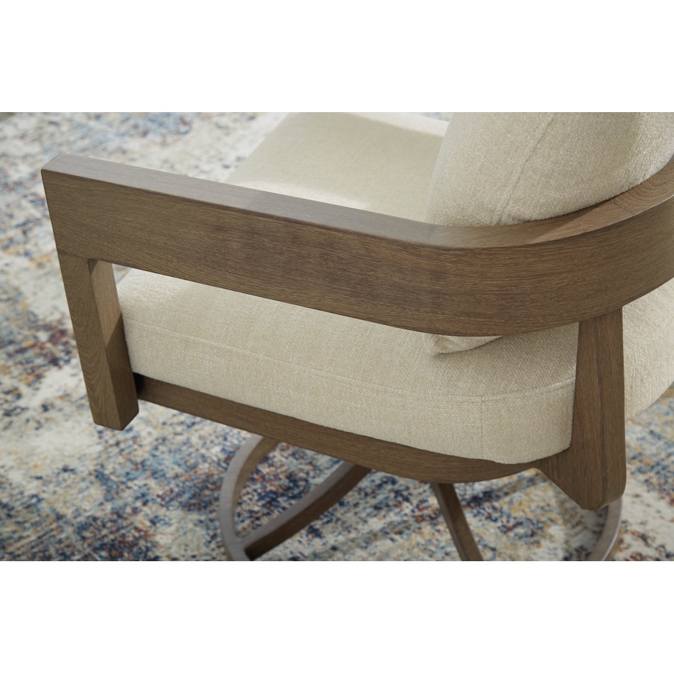 serene bay beige swivel chair   