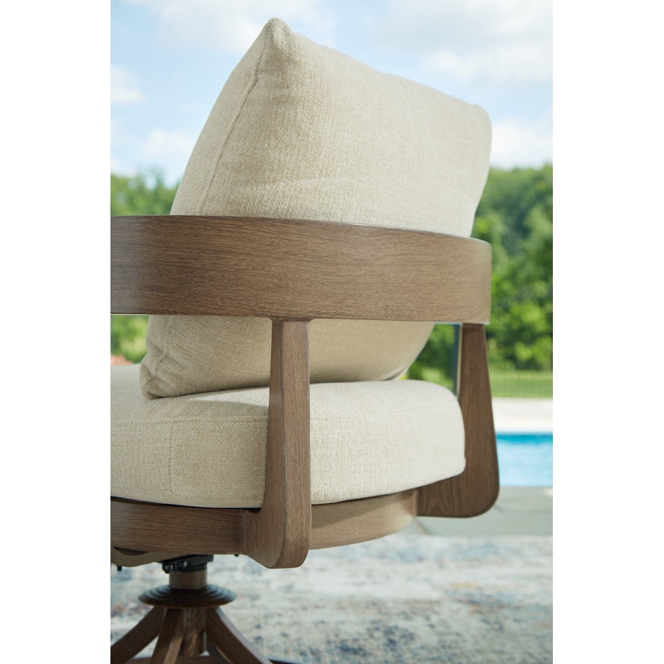 serene bay beige swivel chair   