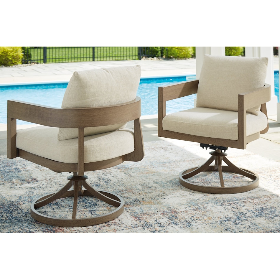 serene bay beige swivel chair   