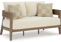 serene bay dark brown white loveseat   