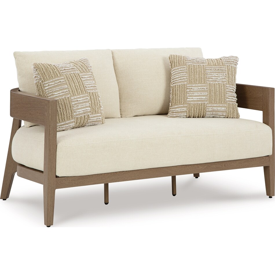 serene bay dark brown white loveseat   