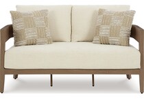 serene bay dark brown white loveseat   
