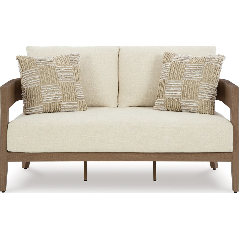 serene bay dark brown white loveseat   