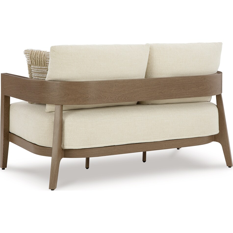 serene bay dark brown white loveseat   
