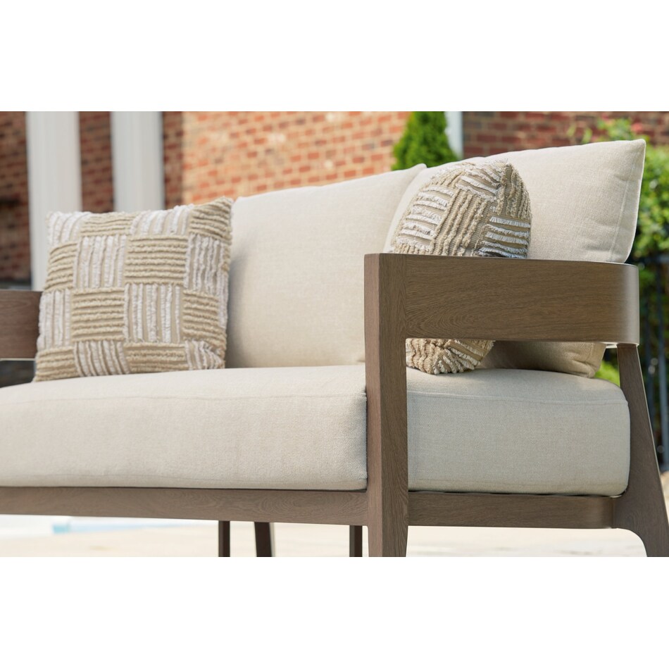 serene bay dark brown white loveseat   
