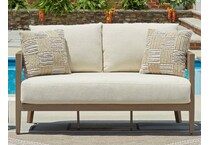 serene bay dark brown white loveseat   