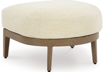 serene bay dark brown white ottoman   