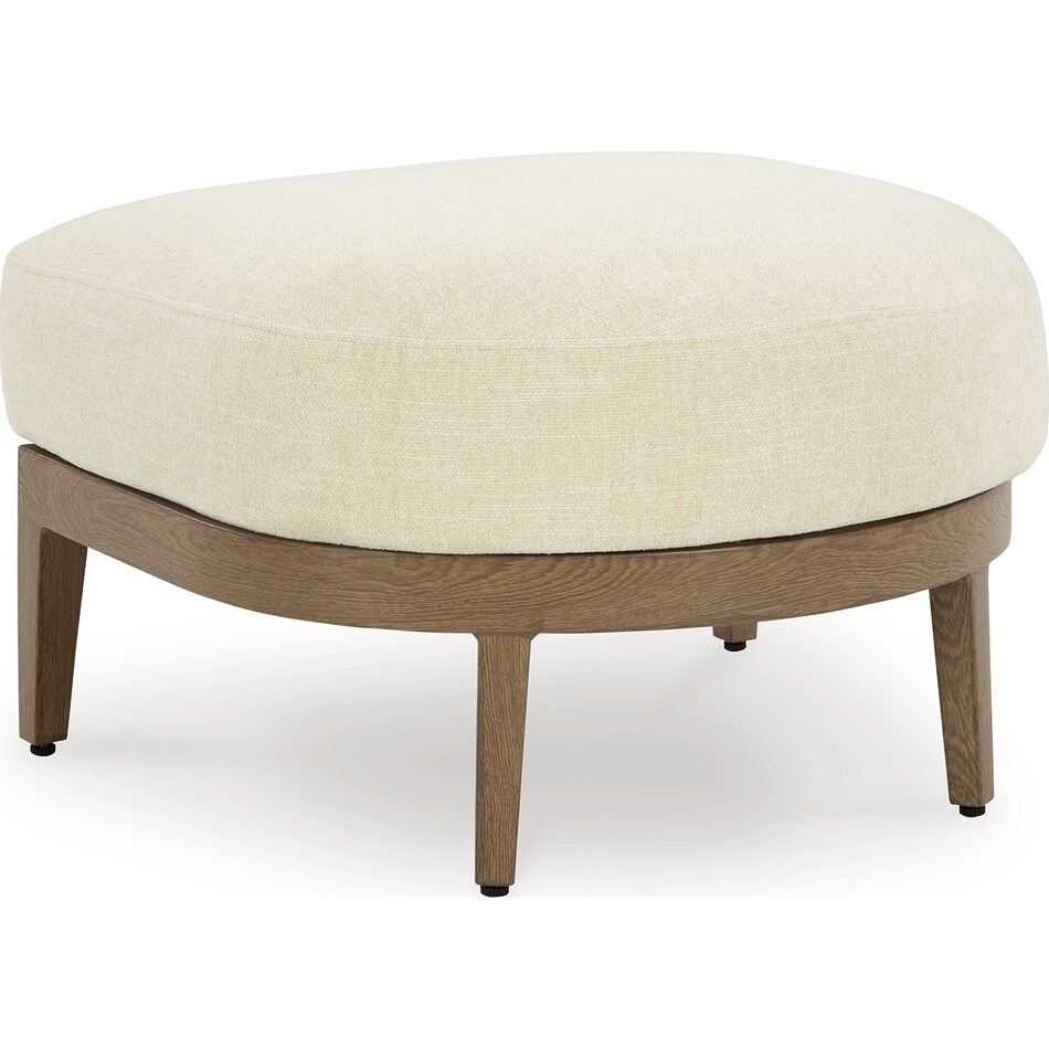 serene bay dark brown white ottoman   