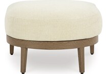 serene bay dark brown white ottoman   
