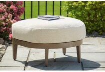 serene bay dark brown white ottoman   
