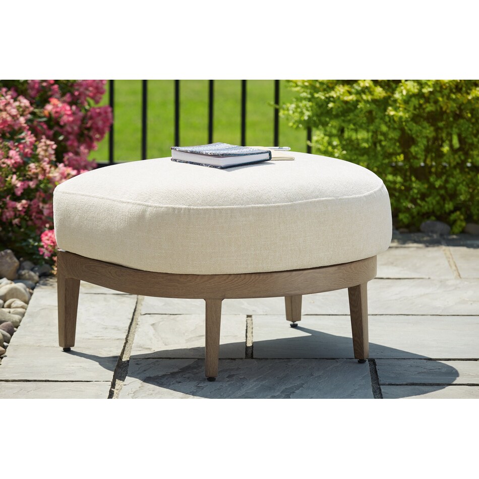 serene bay dark brown white ottoman   