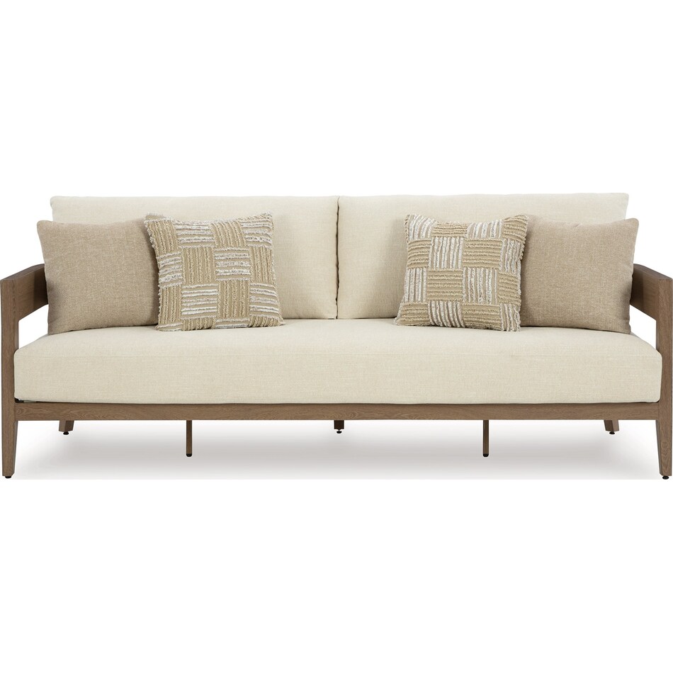 serene bay dark brown white sofa   