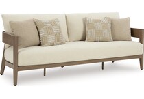 serene bay dark brown white sofa   