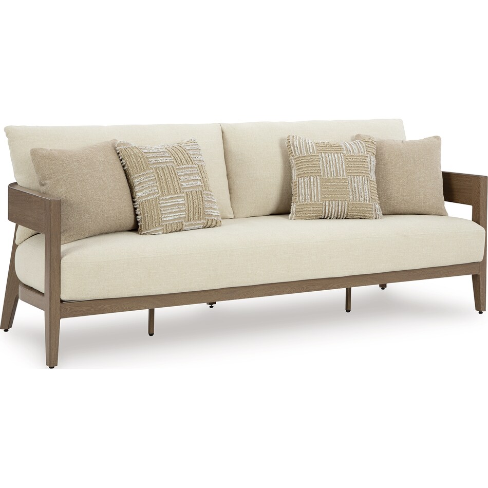 serene bay dark brown white sofa   