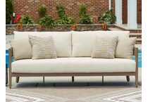 serene bay dark brown white sofa   