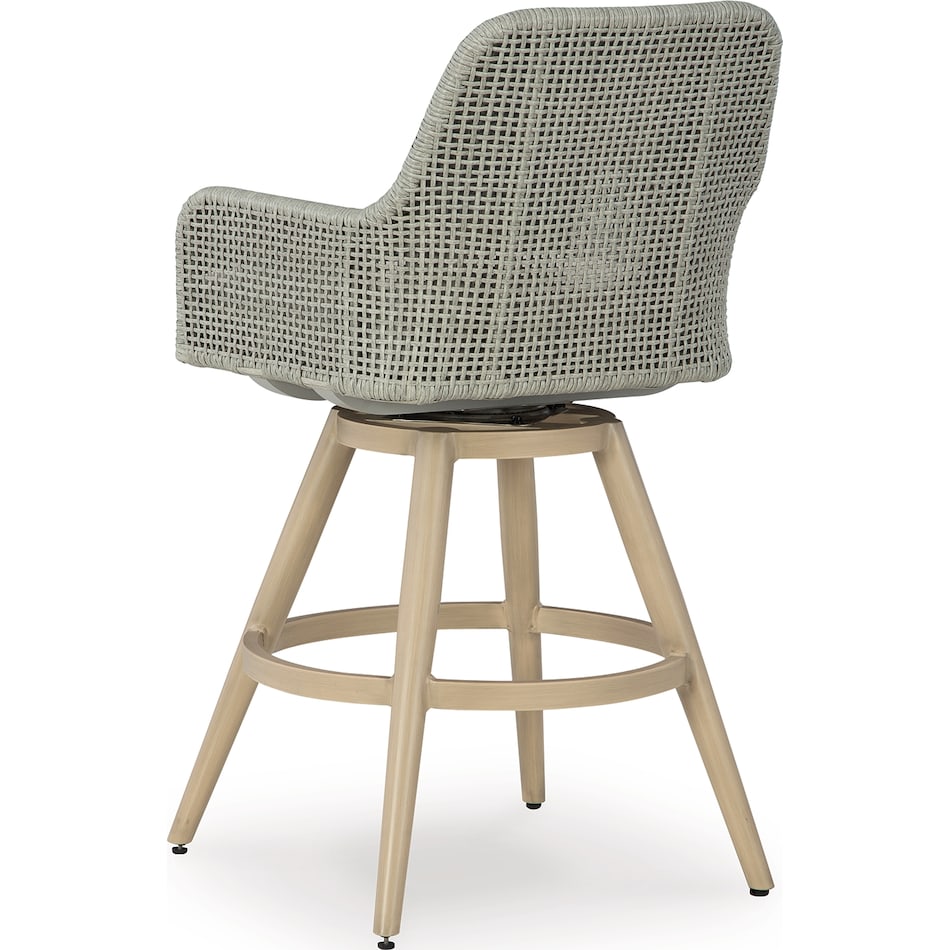seton creek beige gray barstool outdoor   