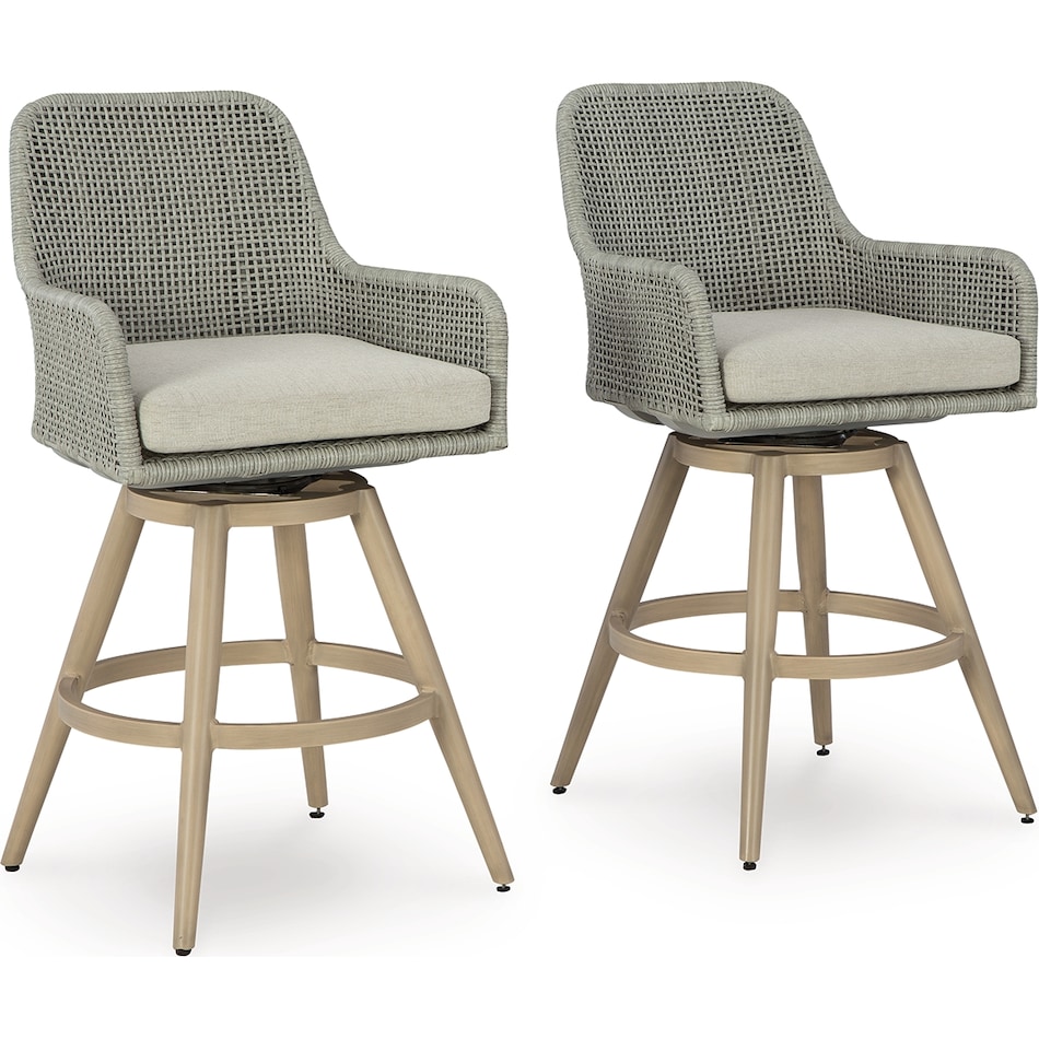 seton creek beige gray barstool outdoor   