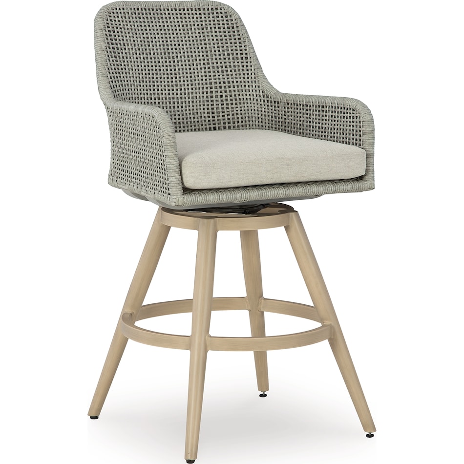 seton creek beige gray barstool outdoor   