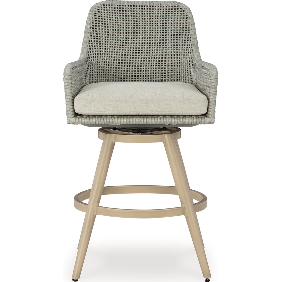 seton creek beige gray barstool outdoor   